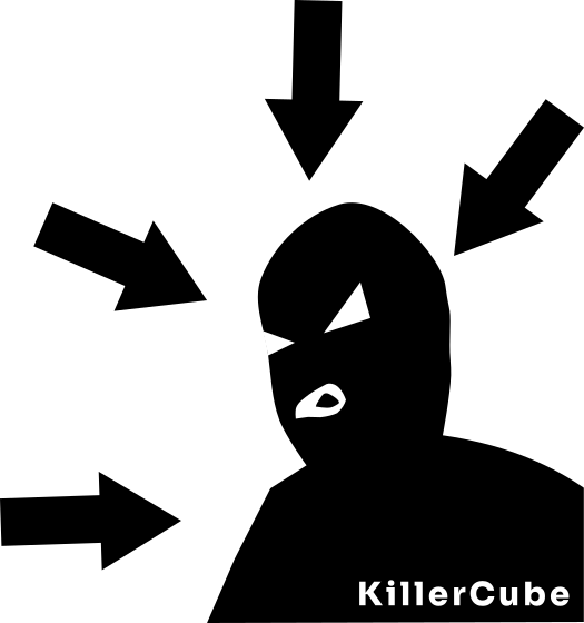 Ilustración de KillerCube señalada por varias flechas